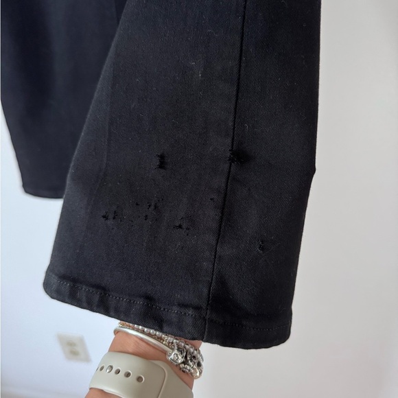 Paige Colette Crop Flare Jean in Black Shadow - Picture 3 of 8